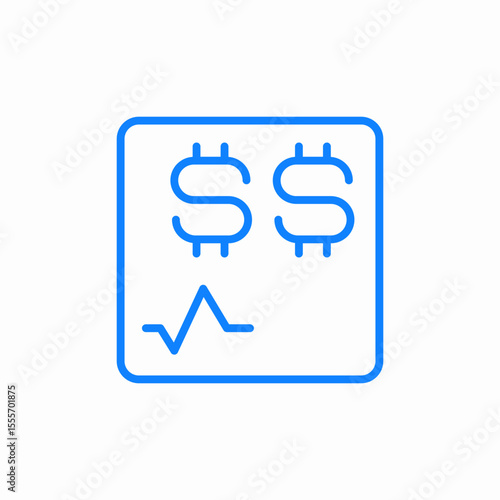 dollar sign graph icon sign vector