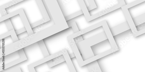 White and gray overlap triangle geometric technology pattern. gray rectangle frames with soft shadows white square line technology concept .White triangular beautiful tech layout triangle background.