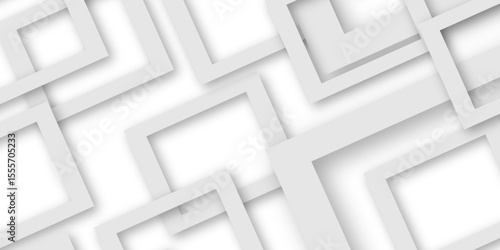 White and gray overlap triangle geometric technology pattern. gray rectangle frames with soft shadows white square line technology concept .White triangular beautiful tech layout triangle background.
