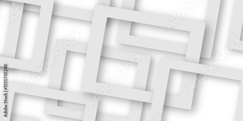 White and gray overlap triangle geometric technology pattern. gray rectangle frames with soft shadows white square line technology concept .White triangular beautiful tech layout triangle background.