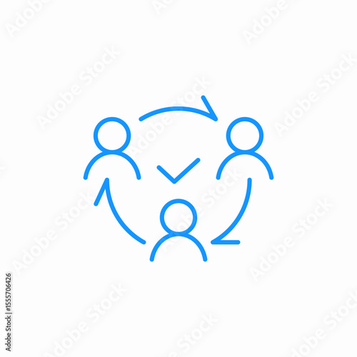 team approval icon sign vector
