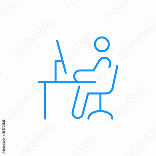 working desk icon sign vector
