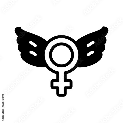 Vector solid black icon for Female ambitions