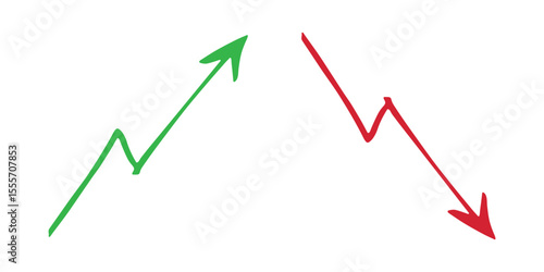 Hand drawn arrow symbol. Business clipart. Single element for design