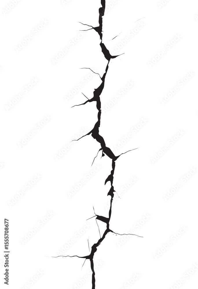 Fototapeta premium cracked ground with cracks line, crack on concrete