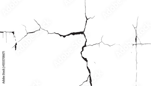 cracked ground with cracks line, crack on concrete