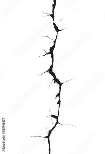 cracked ground with cracks line, crack on concrete