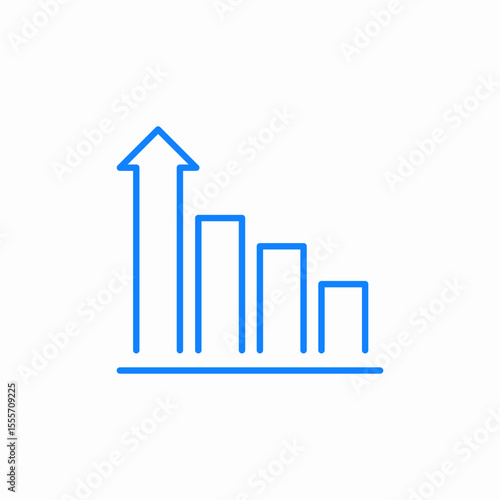 declining growth icon sign vector