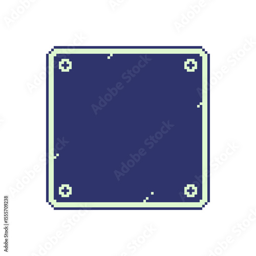 Pixel art dialog box or frame retro 8-bit UI window background minimalist frame, user interface window or dialog box retro style, retro game HUDs, menus, RPG dialogs, or digital overlays.