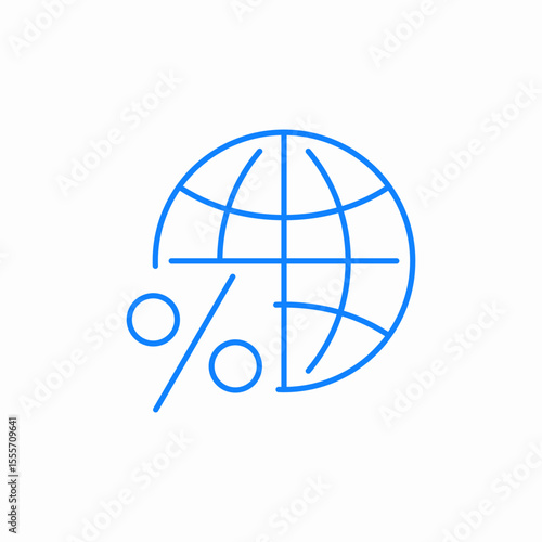 global percentage icon sign vector