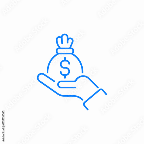 receiving money icon sign vector