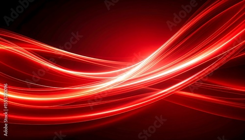 Abstract red glowing waves