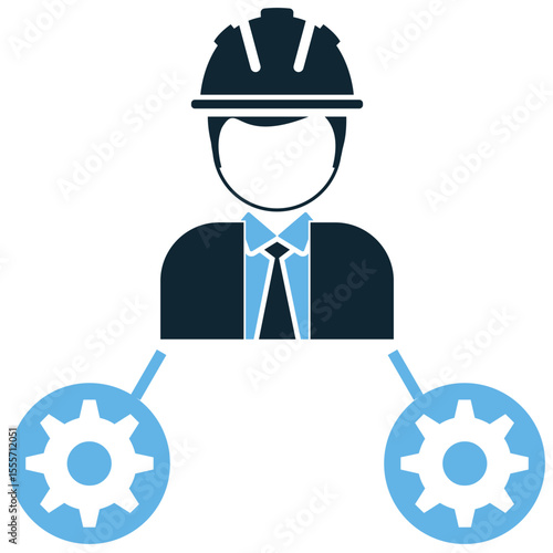 Subcontractor icon vector, representing a specialized service provider in construction. Perfect for business partnerships, project roles, skilled trades, and team collaboration in building.