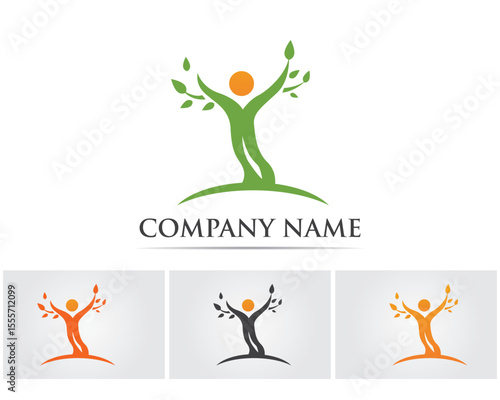 leaf green nature logo and symbol template Vector ..