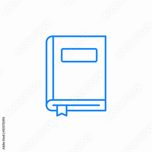 closed book with bookmark icon sign vector