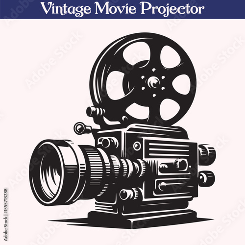 Vintage Movie camera silhouette vector illustration design