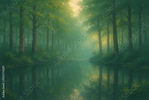 Serene Forest Reflections
