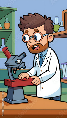 professor with a test tube