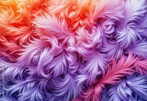 Colorful abstract background design featuring vibrant feathers and swirls for computer monitors