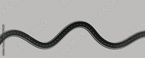 Flat roadway illustration isolated on white background.	