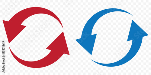 Circle arrow icon set. Symbol of reload, refresh, loading, recycle and repeat. Interconnecting round arrow vector icons set. circular arrow icon, refresh icon. Vector for web. Circle arrow icon set.