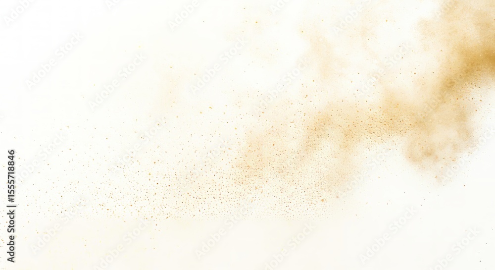 Golden Dust Cloud Sparkling on White Background Abstract Design Golden Dust Cloud Sparkling on White Background Abstract Design