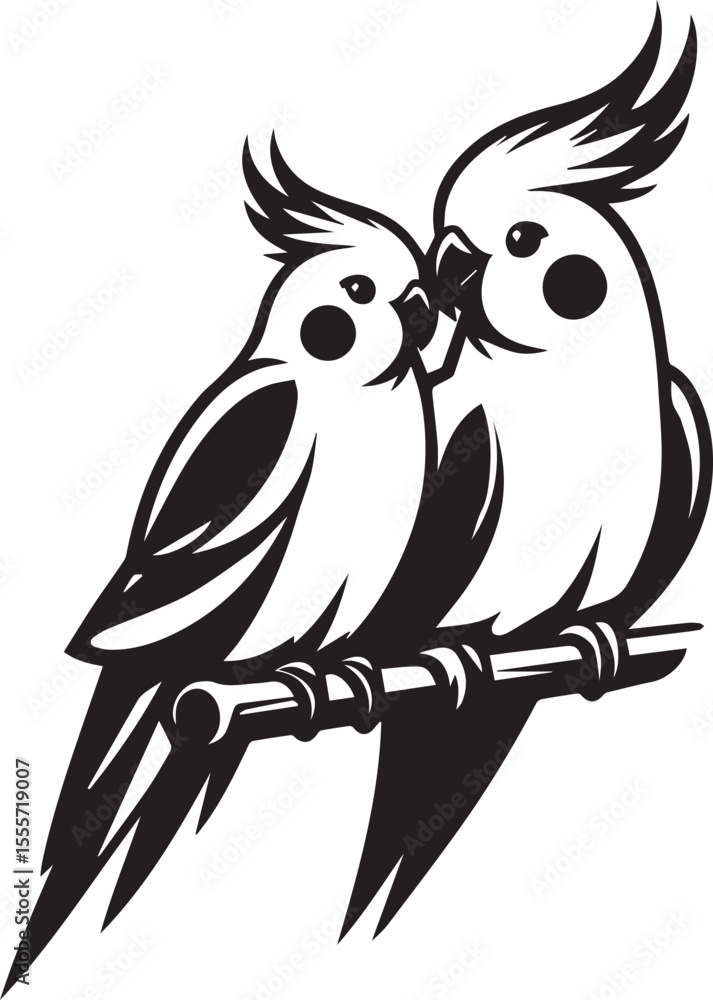 Obraz premium Cockatiel Parrot Vector