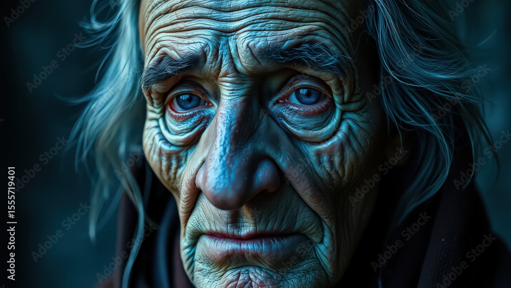 Eyes of Time: Deep Wrinkles, Profound Blue Gaze Eyes of Time: Deep Wrinkles, Profound Blue Gaze