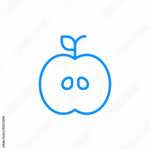 sliced apple icon sign vector