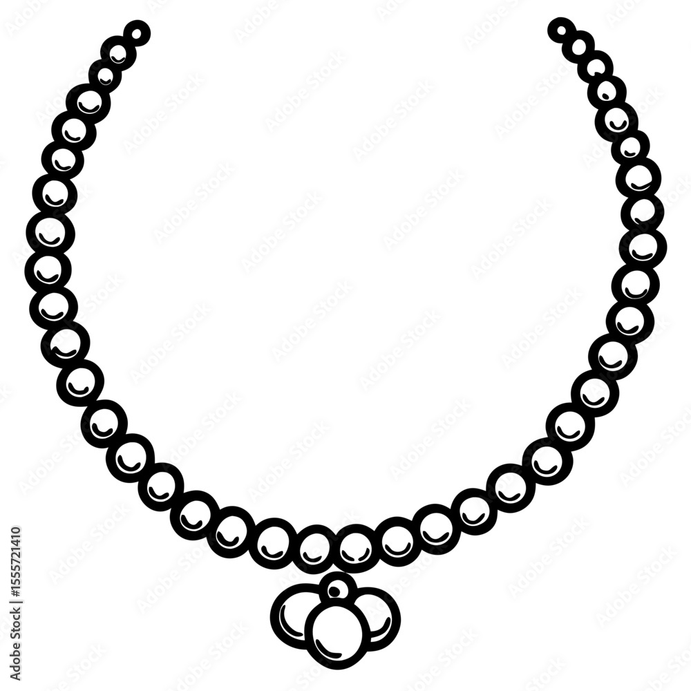 Fototapeta premium Antique Necklace Silhouette