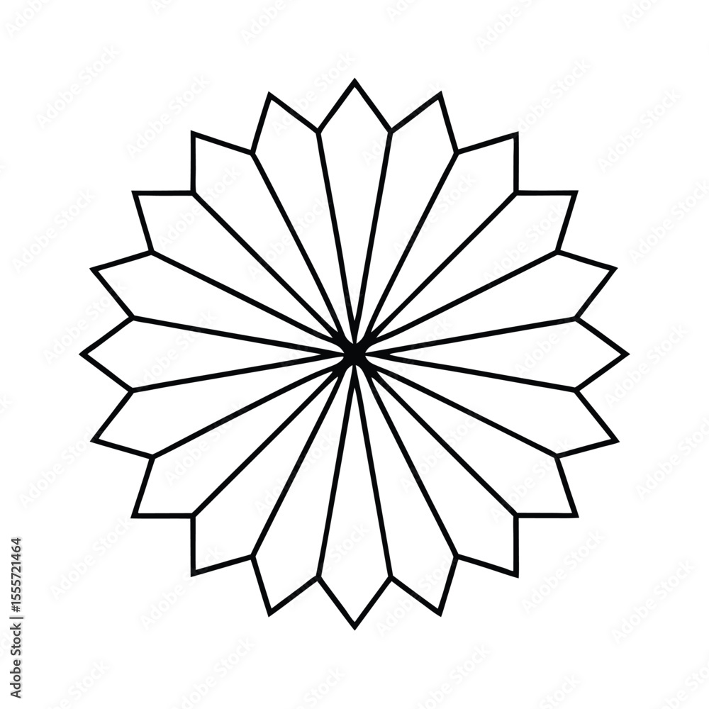 Obraz premium Intricate radial mandala design with sixteen symmetrical segments perfect for banners and advertisements featuring vibrant cmyk colors