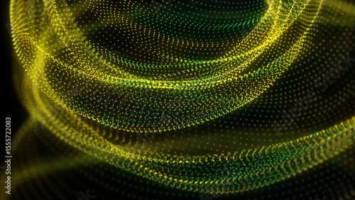 Abstract Wave of Glowing Particles A Dynamic and Mesmerizing Display of Light and Movement in Dark Space