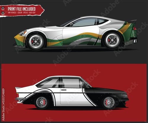 Custom Car Wraps for Racing Sport Cars Two