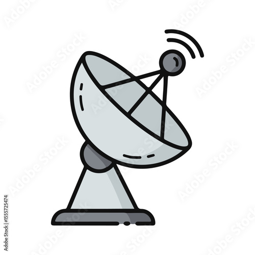 Communication Vector Icons – Satellite Dish Icon, suitable for infographics and app designs