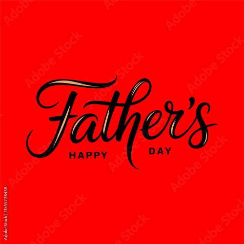 Happy Father’s Day Greeting Card on Red Background

