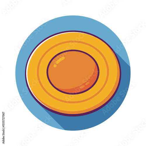 Stylized illustration of a clay pigeon target for shooting sports