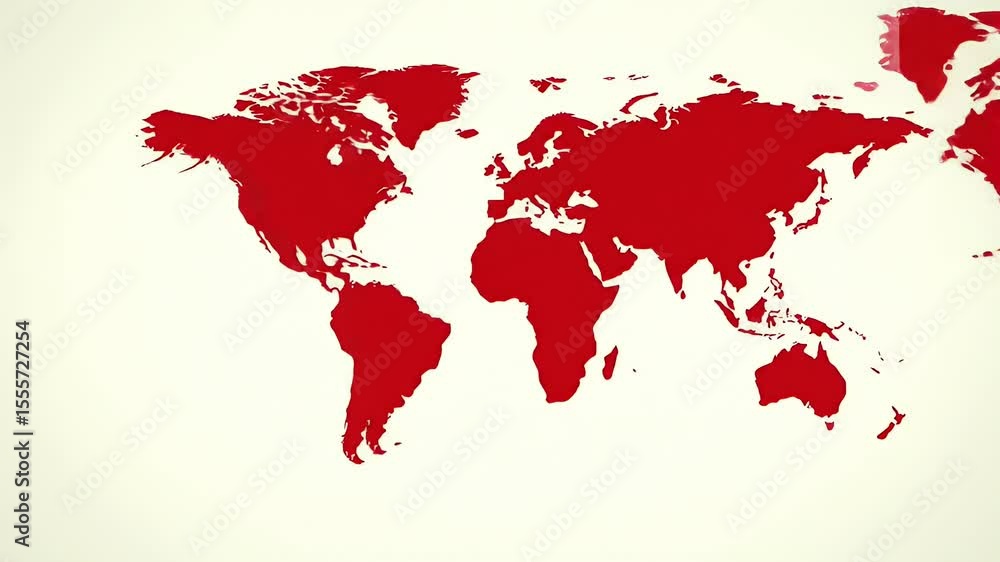 Red World Map: Global Perspective, International, Worldwide Red World Map: Global Perspective, International, Worldwide