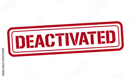 DEACTIVATED red stamp text vector, rubber stamp