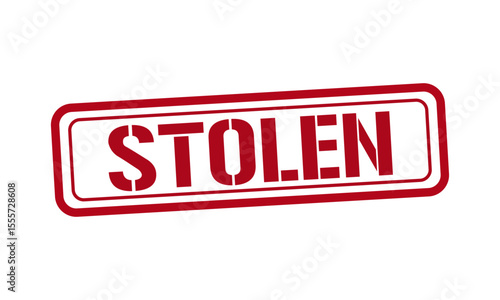 STOLEN red stamp text vector, rubber stamp