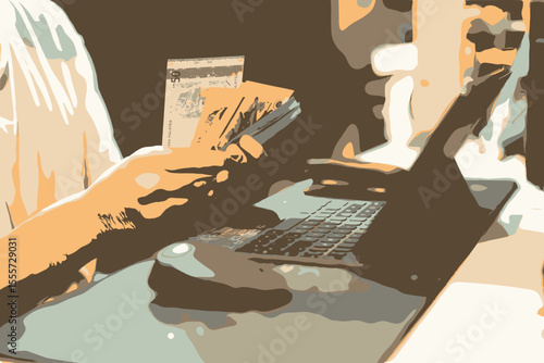 businessman working on laptop