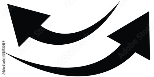 Long curve arrows icon. eps 10