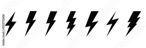 Free Download Collection of various lightning bolt shapes isolated on white background - GFXLoad