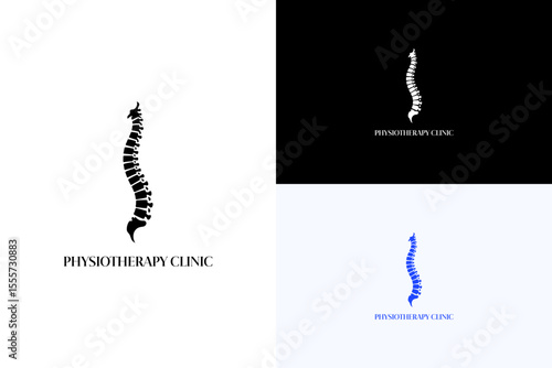 spine silhouette with bold clean lines illustration, icon, vector logo for spine health, backbone, rehab center, physical therapy, movement therapy, orthopedic, wellness, physiotherapy clinic and more