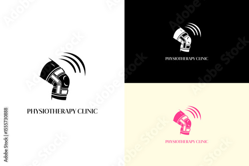 leg with a visible joint brace wrap vector illustration, icon, logo for physical therapy, orthopedic, wellness, joint care, movement therapy, rehab center, physiotherapy clinic, and more