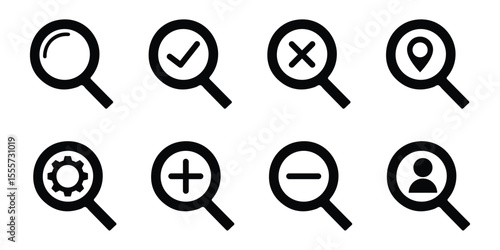 Magnifying glass icon vector isolated white background. zoom in, zoom out, job seeking, address icon 
