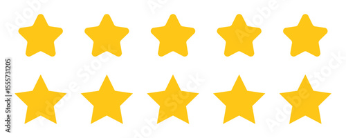 Five star rating review star vector isolated on white background. customer feedback symbol