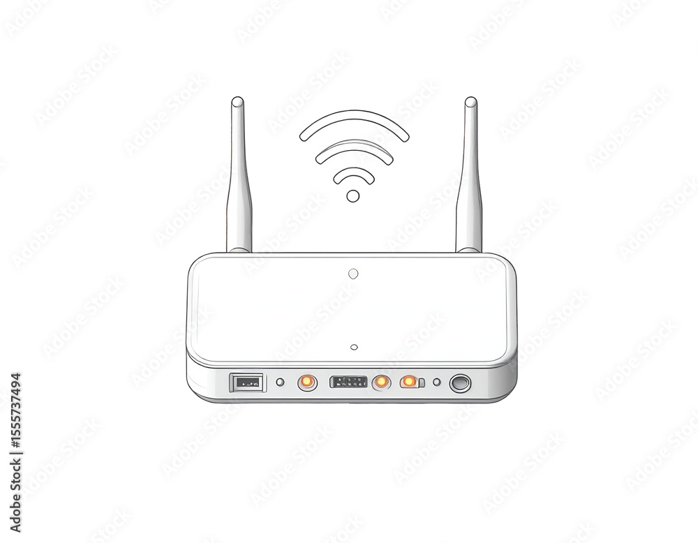 Wireless Router Illustration Wireless Router Illustration