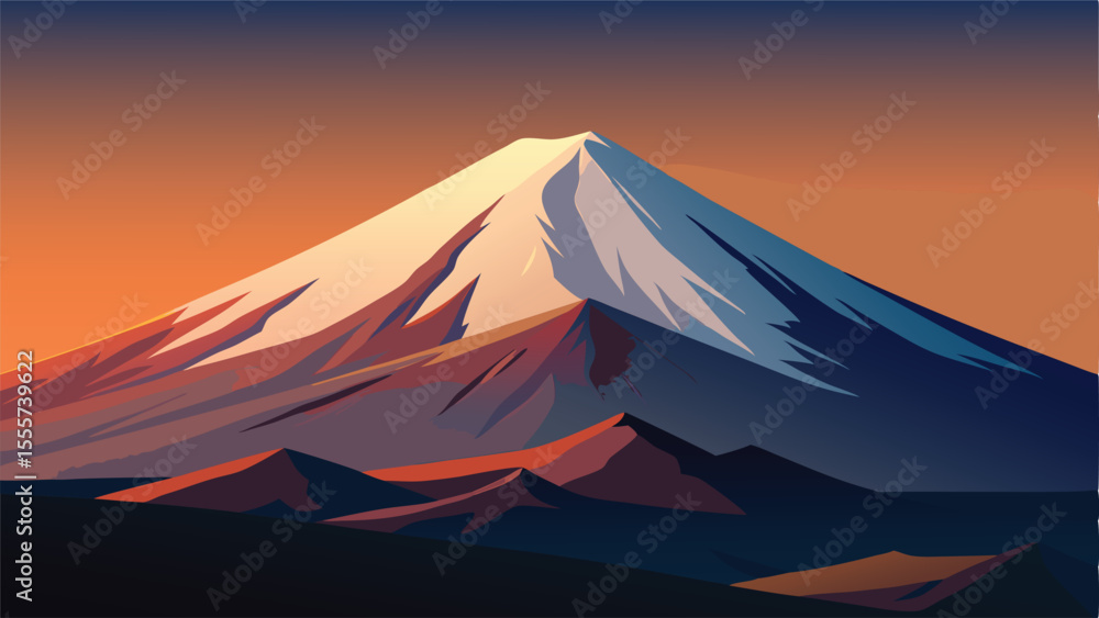 Fototapeta premium A stylized view of a gothic cathedral against a blue sky landscape illustration