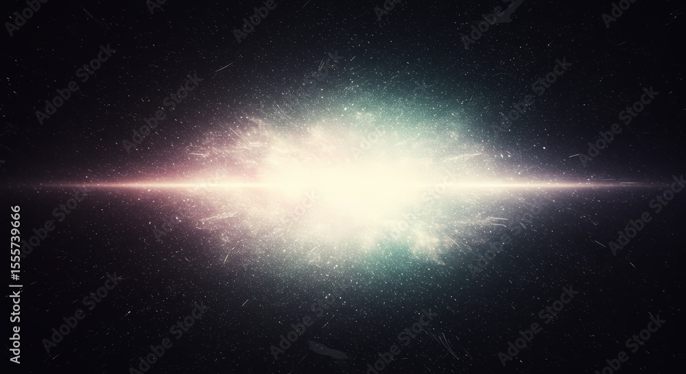 Fototapeta premium Abstract Light Burst with Dark Space Background, Ethereal, Modern Style