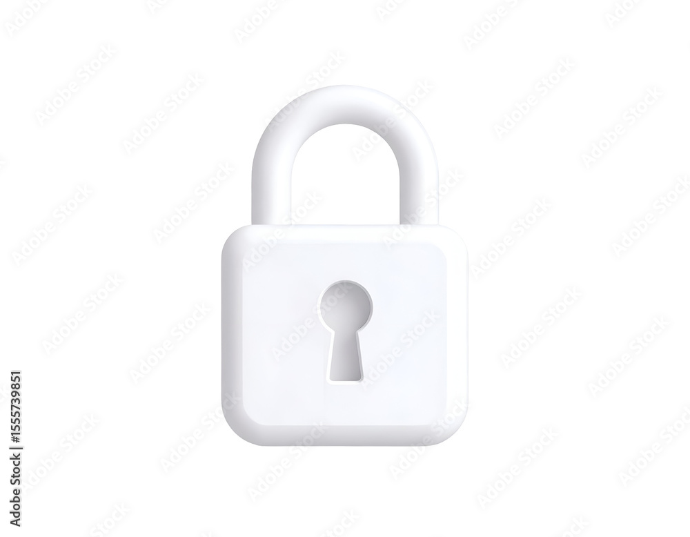 White Padlock 3D Illustration White Padlock 3D Illustration